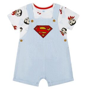 Super Man Baby Shortall Set